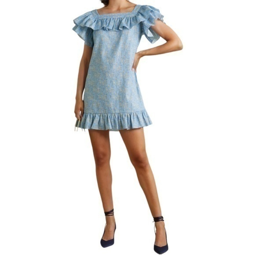 The Vampire’s Wife The Cry Baby Dress Capel Linen Pale Blue Size UK12 US 8 NWT